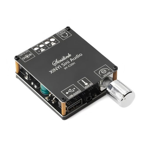 XY-C50H TPA3116D2 5-27V 2*50W Dual Channel 360° Stepless Tone Adjustment Bluetooth 5.0 Audio Power Amplifier Board