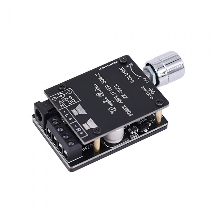 ZK-502L DC5-24V 2*50W Stereo Bluetooth 5.0 Digital Audio Power Amplifier Board with Case