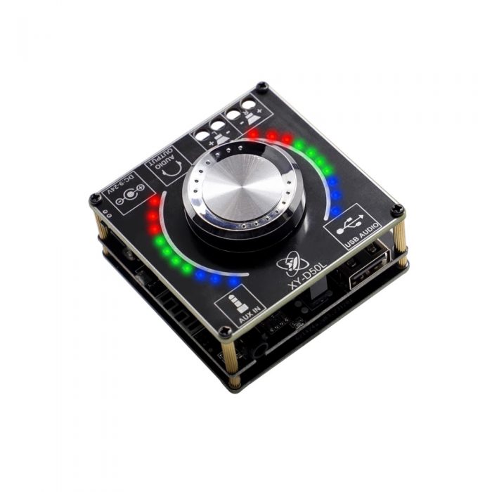 XY-D50L DC9-24V 2*50W Stereo Bluetooth 5.1 Audio Power Amplifier Board with Cool-looking Rhythmic Lights