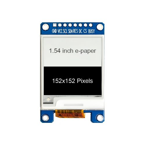 1.54 Inch e-Ink Paper Display Module, 152*152, Black +White, SSD1680, SPI Interface, 8Pin
