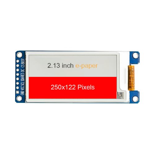2.13 Inch e-Ink Paper Display Module, 250*122, Black+White+Red+Yellow, JD79661, SPI Interface, 8Pin