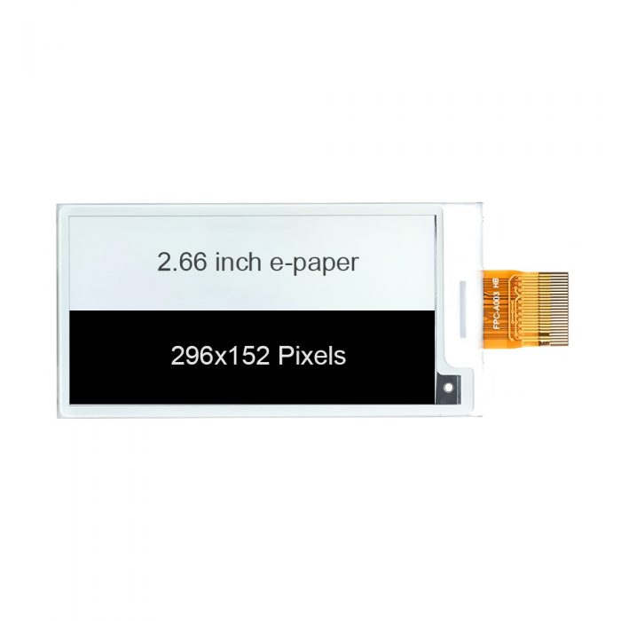 2.66 Inch e-Ink Paper Display, 296*152, Black +White, SSD1680, SPI Interface, Plug-in 24Pin