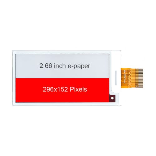 2.66 Inch e-Ink Paper Display, 296*152, Black+White+Red, SSD1680,, SPI Interface, Plug-in 24Pin