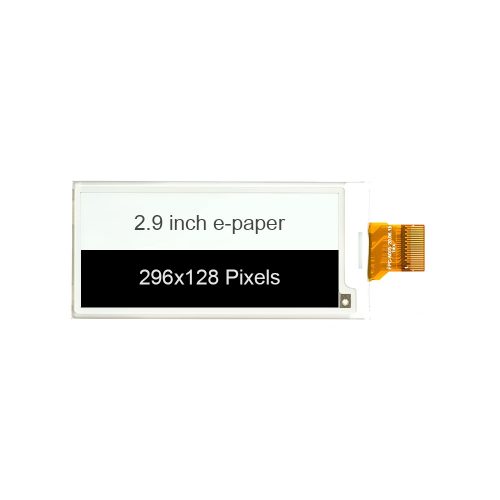 2.9 Inch e-Ink Paper Display, 296*128, Black +White, SSD1680Z, SPI Interface, Plug-in 24Pin
