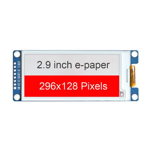 2.9 Inch e-Ink Paper Display Module, 296*128, Black+White+Red, SSD1680Z,, SPI Interface, 8Pin