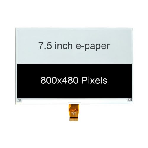 7.5 Inch e-Ink Paper Display, 800*480, Black +White, UC8179, SPI Interface, Plug-in 24Pin