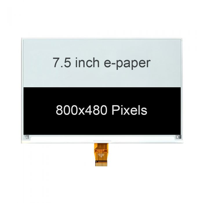 7.5 Inch e-Ink Paper Display, 800*480, Black +White, UC8179, SPI Interface, Plug-in 24Pin