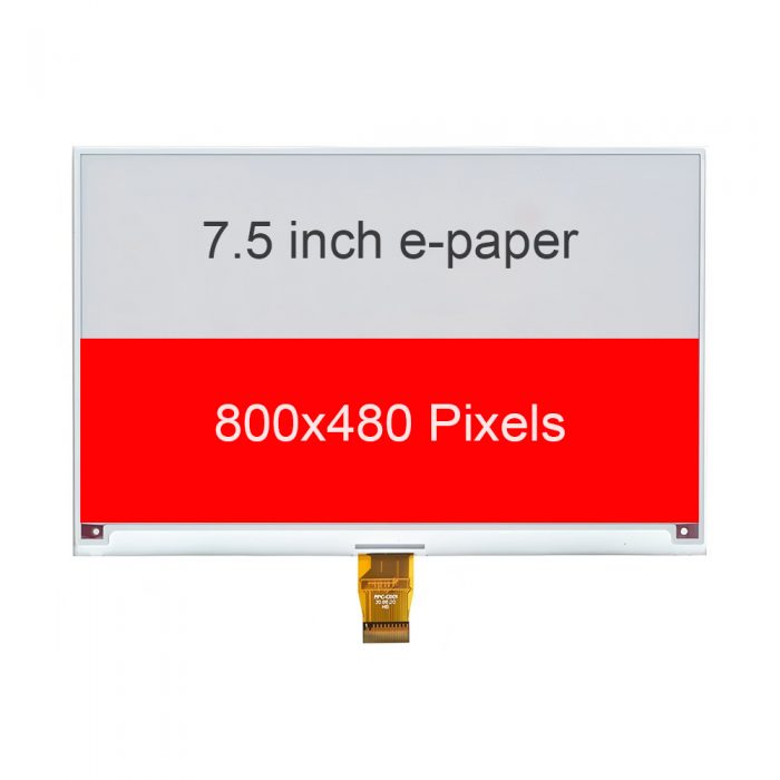 7.5 Inch e-Ink Paper Display, 800*480, Black+White+Red, UC8179,, SPI Interface, Plug-in 24Pin