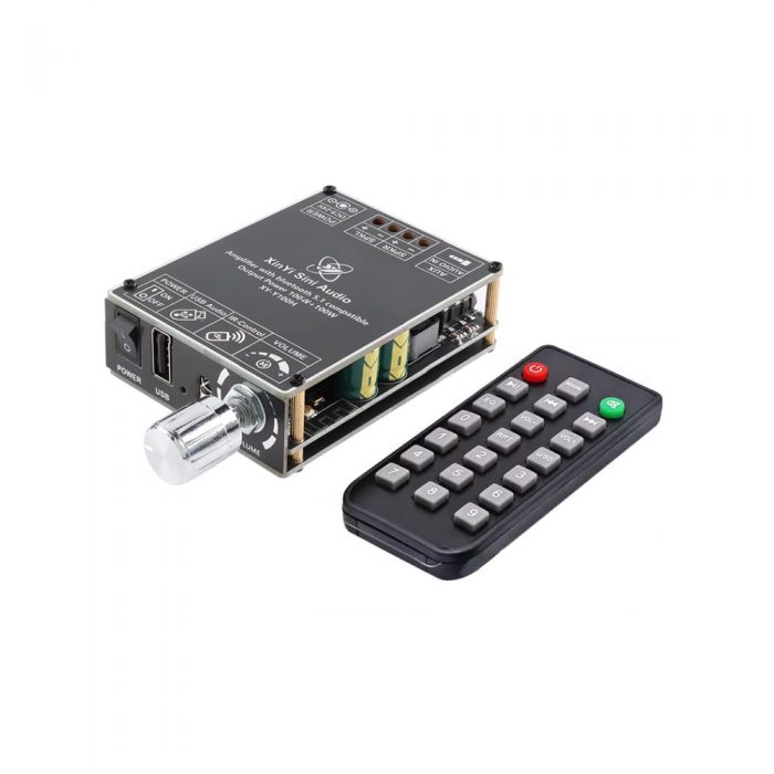 XY-Y100H TPA3116D2 DC9-24V 2*100W Dual Channel 360° Stepless Tone Adjustment Bluetooth 5.1 Audio Power Amplifier Board