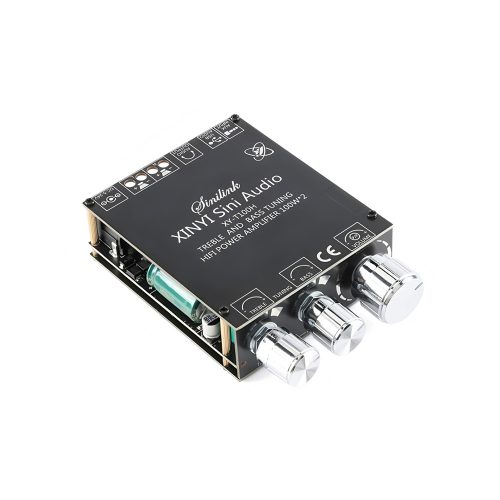 XY-T100H TPA3116D2 DC5-24V 2*100W Dual Channel 360° Stepless Tone Adjustment Bluetooth 5.0 Audio Power Amplifier Board