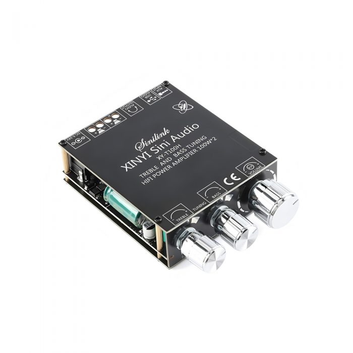XY-T100H TPA3116D2 DC5-24V 2*100W Dual Channel 360° Stepless Tone Adjustment Bluetooth 5.0 Audio Power Amplifier Board