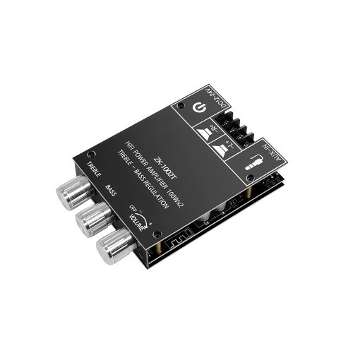 ZK-1002T TPA3116D2 DC12-24V 2*100W Stereo Bluetooth 5.0 Digital Audio Power Amplifier Board with Case