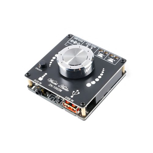 ZK-1002M DC5-24V 2*100W Dual Channel 360° Stepless Tone Adjustment Bluetooth 5.0 Audio Power Amplifier Board