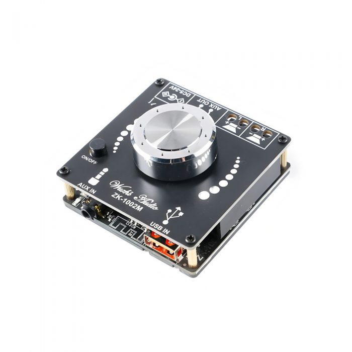 ZK-1002M DC5-24V 2*100W Dual Channel 360° Stepless Tone Adjustment Bluetooth 5.0 Audio Power Amplifier Board