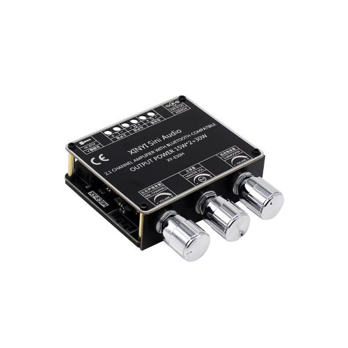 XY-E30H DC9-24V 2*15W+30W 2.1 Channel 360° Stepless Tone Adjustment Bluetooth 5.1 Audio Power Amplifier Board