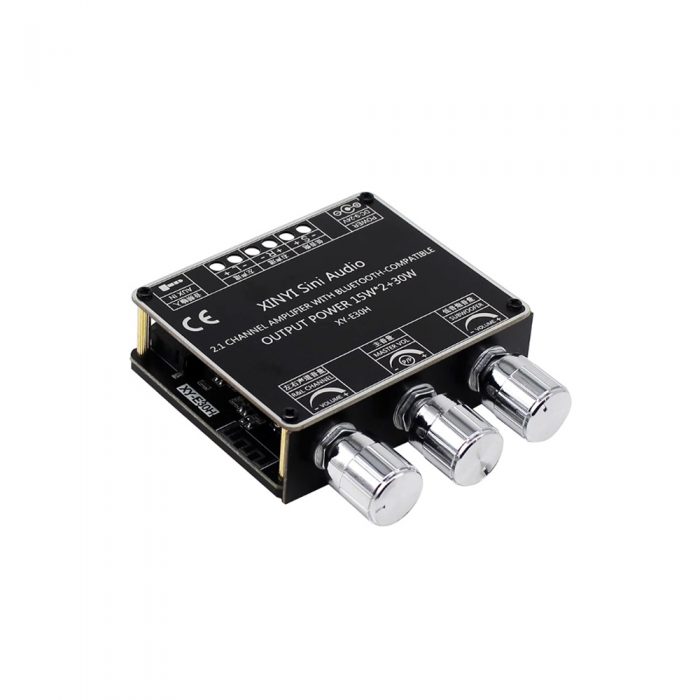XY-E30H DC9-24V 2*15W+30W 2.1 Channel 360° Stepless Tone Adjustment Bluetooth 5.1 Audio Power Amplifier Board