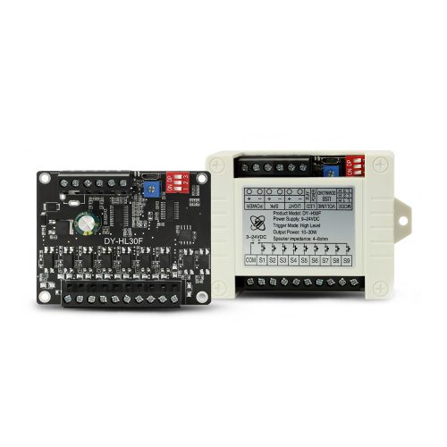 DY-H30FK DC9-24V 30W 9 Channel IO Control Trigger 8M Flash Industrial Level Voice Playback Module with Case, High-Level Trigger Version