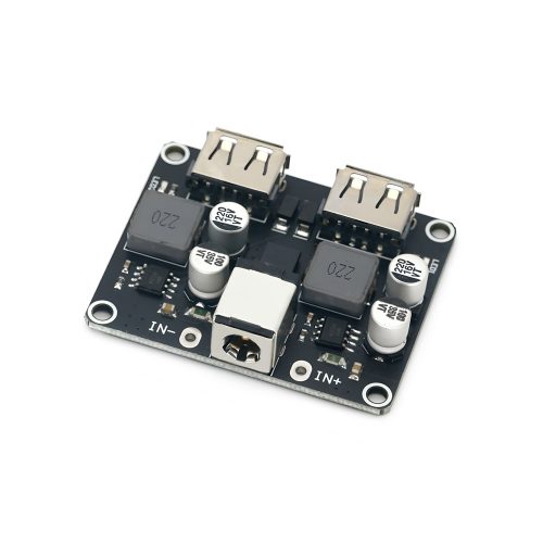 Auto Adjust DC-DC Step Down Buck Voltage Converter Module, 24W,Support Quick Charge, Input DC6-32V, Output DC3-12V, 2 USB Interfaces