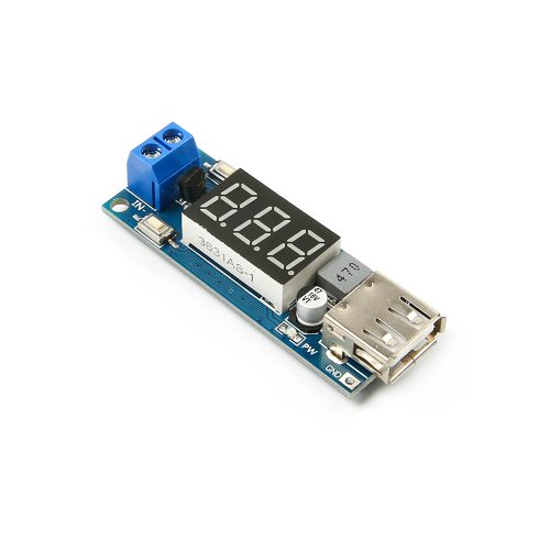 DC 4.5-40V To 5V 2A USB Charger DC-DC Step-down Buck Converter Voltmeter Module