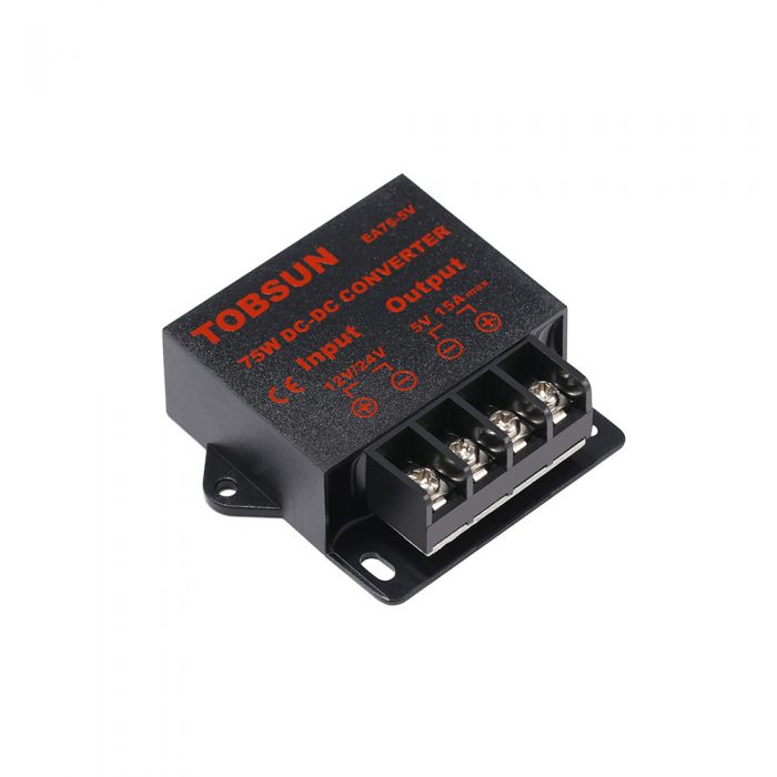 75W 12V/24V to 5V DC-DC Step Down Buck Converter, Waterproof, Input DC10-35V, Output DC5V/15A