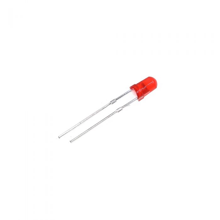 5pcs 2V/20mA Red LED 3mm Through Hole, Round Head, 18mm Leg
