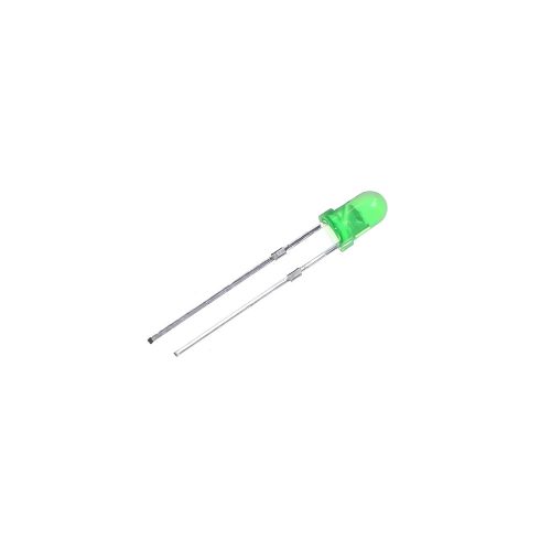 5pcs 3V/20mA Green LED 3mm Through Hole, Round Head, 18mm Leg
