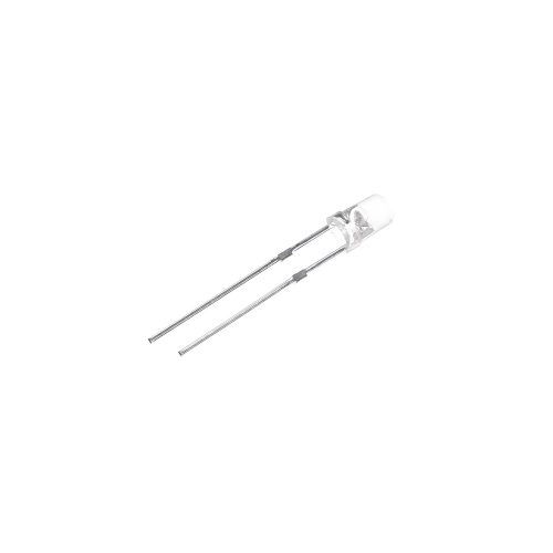 5pcs 3V/20mA White LED 3mm Through Hole, Round Head, 18mm Leg