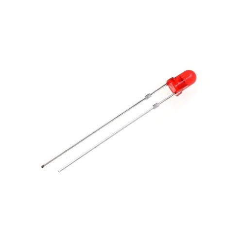 5pcs 2V/20mA Red LED 3mm Through Hole, Round Head, 28mm Leg