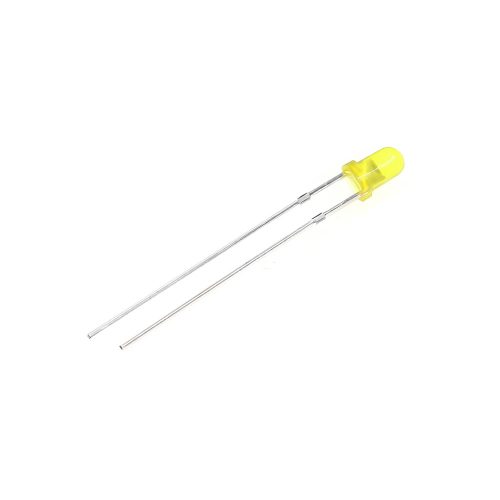 5pcs 2V/20mA Yellow LED 3mm Through Hole, Round Head, 28mm Leg