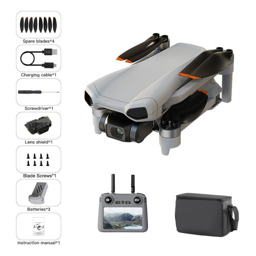 XiL017 Mini 4K GPS Drone, 6-10KM Range, 6KM Video Transmission, 35Min Flight Time, 3-Axis Gimbal, Under 249 g, Touch Screen Remote Controller, 3 Battery