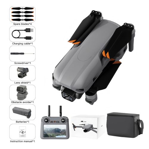 XiL019 4K GPS Drone, 6-10KM Range, 6KM Video Transmission, 45Min Flight, 3-Axis Gimbal & Obstacle Avoidance, Touch Screen Remote Controller, 1 Battery