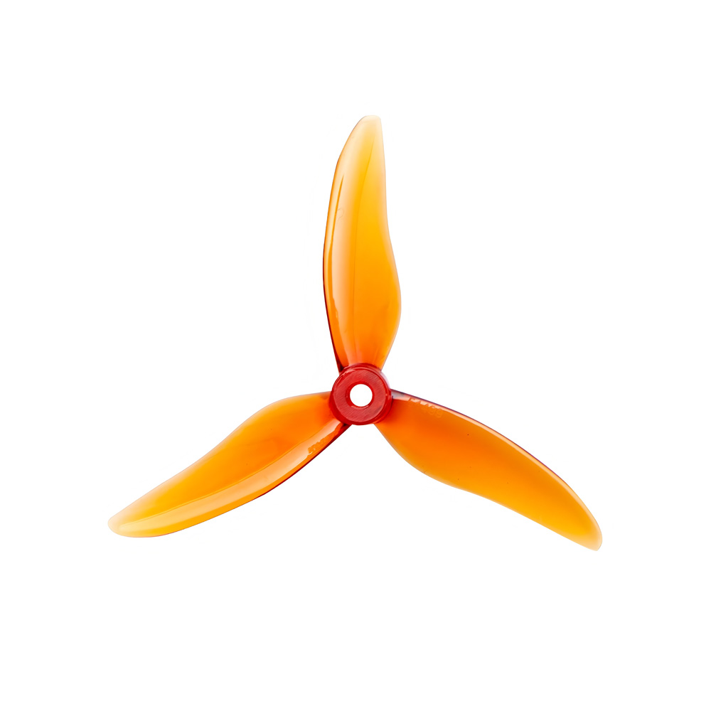 A1101-4018 GEMFAN 5.1-inch 51499 Three-Blade Propeller, Polycarbonate, Crystal Orange 2-Pairs Set(2CW+2CCW)