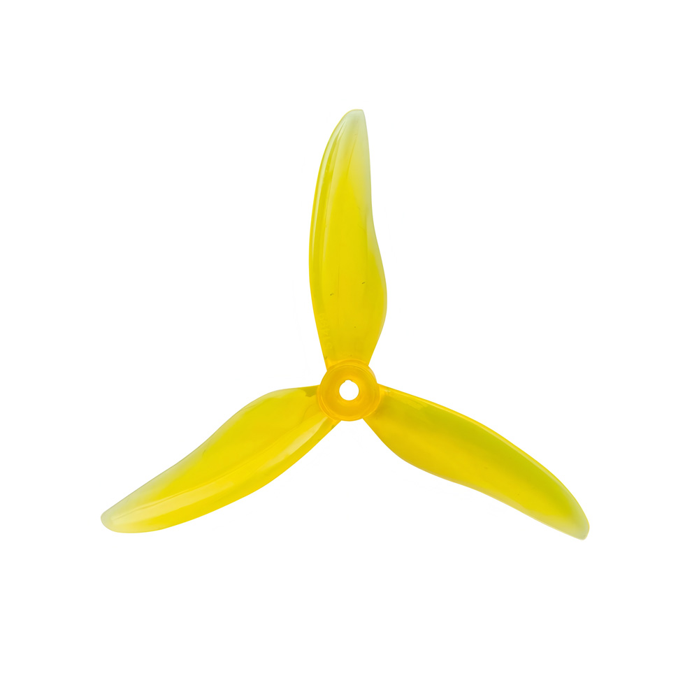 A1101-4019 GEMFAN 5.1-inch 51499 Three-Blade Propeller, Polycarbonate, Crystal Yellow 2-Pairs Set(2CW+2CCW)