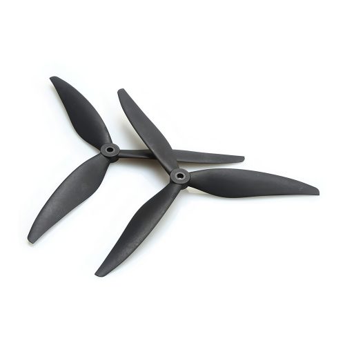 9-inch 9045 Three-Blade Propeller, Fiberglass Nylon, Black 1-Pairs Set(1CW+1CCW)