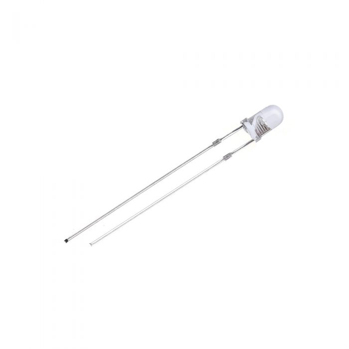 5pcs 2V/20mA Red Ultra-bright LED 3mm Through Hole, Round Head, 28mm Leg