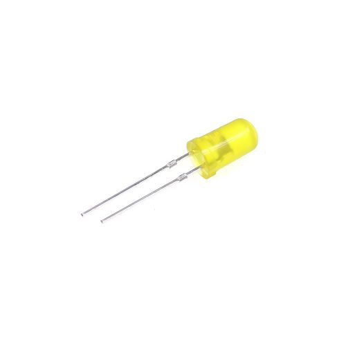 5pcs 2V/20mA Yellow LED 5mm Through Hole, Round Head, 18mm Leg