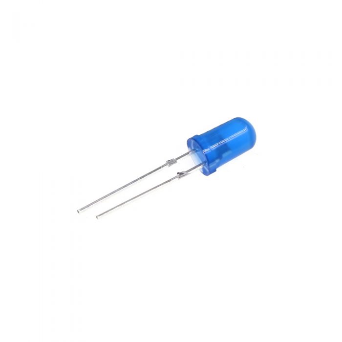 5pcs 3V/20mA Blue LED 5mm Through Hole, Round Head, 18mm Leg