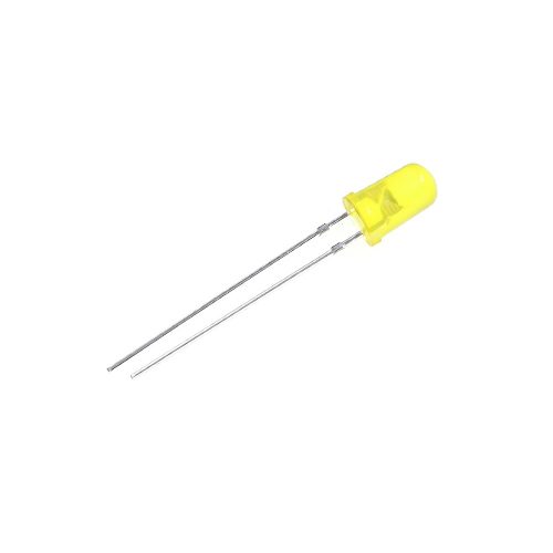 5pcs 2V/20mA Yellow LED 5mm Through Hole, Round Head, 28mm Leg