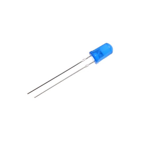 5pcs 3V/20mA Blue LED 5mm Through Hole, Round Head, 28mm Leg