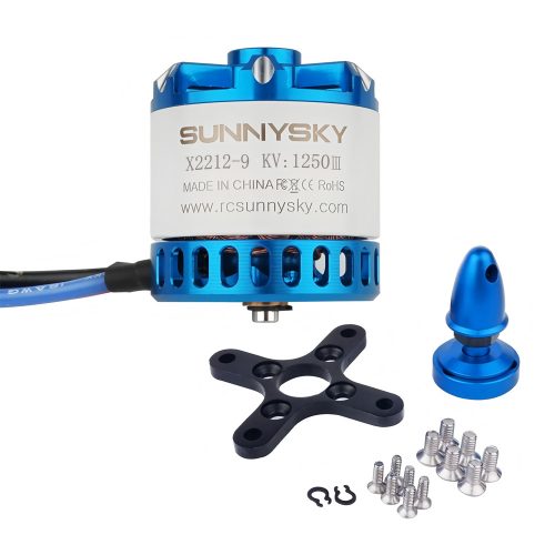 SunnySky X2212 1250KV Ⅲ Brushless Motor, 3-4S Working Voltage, Max Power 518W, Max Current 35A, Max Thrust 1350g, Lead Cable 100mm, Short Shaft