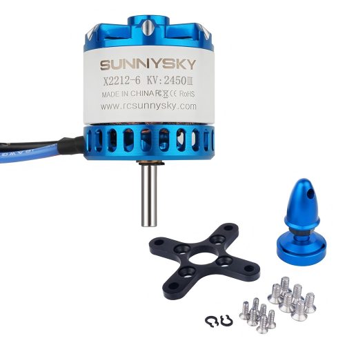 SunnySky X2212 2450KV Ⅲ Brushless Motor, 3S Working Voltage, Max Power 355W, Max Current 32A, Max Thrust 1390g, Lead Cable 100mm, Long Shaft