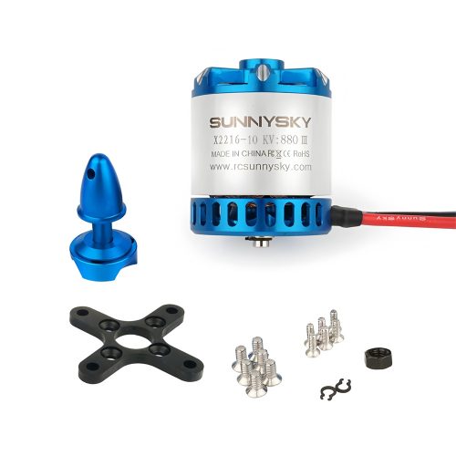 SunnySky X2216 880KV Ⅲ Brushless Motor, 3-4S Working Voltage, Max Power 440W, Max Current 30A, Max Thrust 1650g, Lead Cable 100mm, Short Shaft
