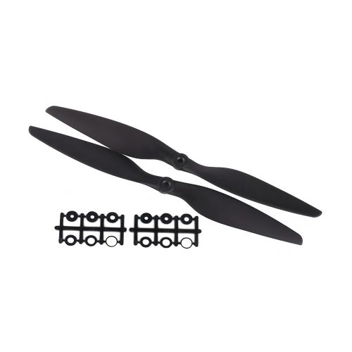 GEMFAN 11-inch MR 1145 Dual-Blade Propeller, Carbon Nylon, Black 1-Pairs Set(1CW+1CCW)
