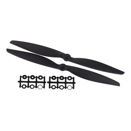 GEMFAN 12-inch MR 1245 Dual-Blade Propeller, Carbon Nylon, Black 1-Pairs Set(1CW+1CCW)