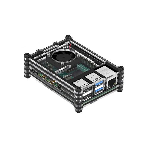 Black 9 Layers Acrylic Case for Raspberry Pi 4B