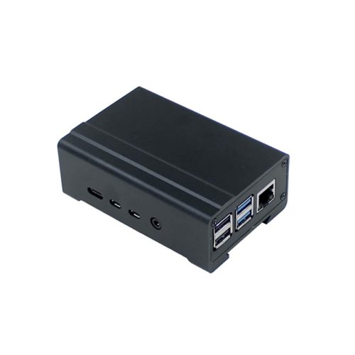 Black Aluminum Alloy Rail Case for Raspberry Pi 4B