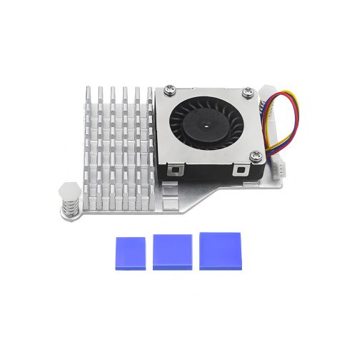 Silver Aluminum Alloy Active Cooler for Raspberry Pi 5