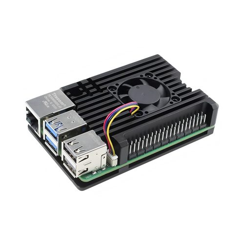 Metal Aluminum Case with Four-wires Speed Controllable Fan for Raspberry Pi 5