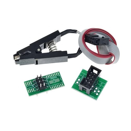 SPI BIOS FLASH Non-Dismantling Test Program Clip SOP8 24C 93C 25LF, With 2pcs Adapter Board