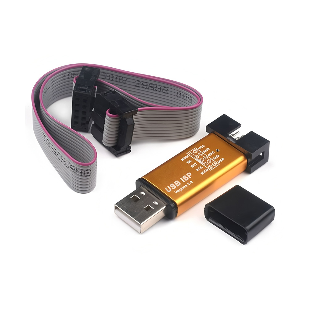 USB ASP Downloader USB ISP 51 AVR Microcontroller Programmer with Case, Random Color